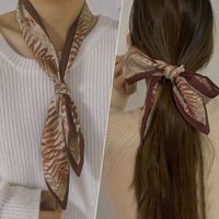 Simple Hair Band Silk Scarf Bow Satin Headscarf sku image 10