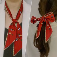 Simple Hair Band Silk Scarf Bow Satin Headscarf sku image 16