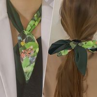 Simple Hair Band Silk Scarf Bow Satin Headscarf sku image 17
