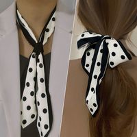 Simple Hair Band Silk Scarf Bow Satin Headscarf sku image 21