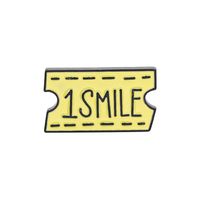 Cute Smile Kiss Hug Stamp Ferry Ticket Brooch sku image 1