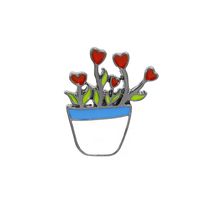 Style De Bande Dessinée Cactus Fleur Alliage Émail Femmes Broches sku image 1