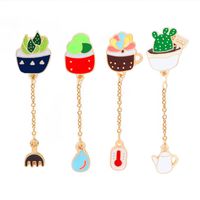 Fashion New Cartoon Cactus Plant Brooch Set main image 2