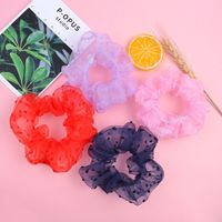 New Solid Color Net Yarn Hair Scrunchies Set main image 3