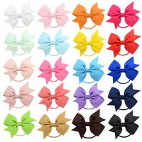 Children's Fashion Bows Pure Color Hair Ring Set main image 1