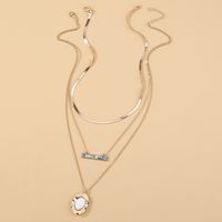 Oval Pure White Flat Pearl Multi-layer Necklace main image 3