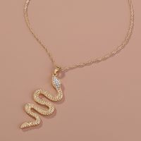 Fashion Diamond-studded Snake Pendant Necklace main image 5
