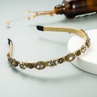 Goldenes Perlenblumen-strass-stirnband Im Barockstil main image 5