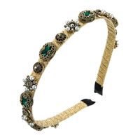 Goldenes Perlenblumen-strass-stirnband Im Barockstil main image 6