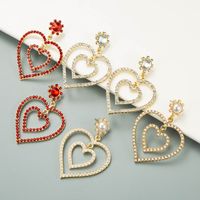 Creative Hollow Double Heart-shaped Earrings main image 1