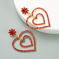 Creative Hollow Double Heart-shaped Earrings main image 4