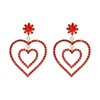 Creative Hollow Double Heart-shaped Earrings main image 6
