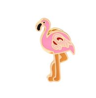 Cartoon Summer Flamingo Coffee Brooch Set sku image 7