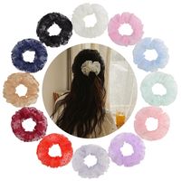 New Solid Color Net Yarn Hair Scrunchies Set sku image 1