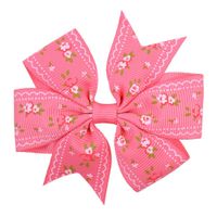 Fashion Printing Daisy Ribbed Fishtail Bowknot Hair Clip Set sku image 8