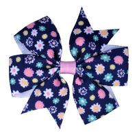 Fashion Printing Daisy Ribbed Fishtail Bowknot Hair Clip Set sku image 17