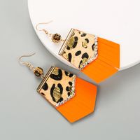 Bohemian Leopard Print Leather Earrings sku image 4