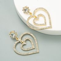 Creative Hollow Double Heart-shaped Earrings sku image 2