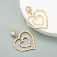 Creative Hollow Double Heart-shaped Earrings sku image 3