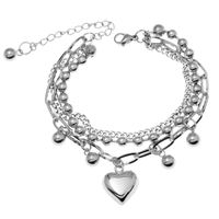 Korean Fashion Stainless Steel Love Heart Pendant Bracelet sku image 1