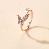 Korea's Simple Diamond Butterfly Open Ring main image 5