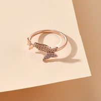 Korea's Simple Diamond Butterfly Open Ring main image 6