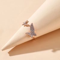 Korea's Simple Diamond Butterfly Open Ring main image 7