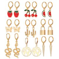 Fashion Fruit Snake Multi-element Earrings Set main image 6