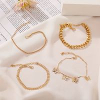 Retro Butterfly Multi-layer Anklet 4-piece Set main image 3