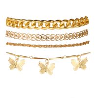 Retro Butterfly Multi-layer Anklet 4-piece Set main image 6
