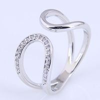 Fashion Copper Simple Water Drop Open Ring main image 1