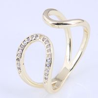 Fashion Copper Simple Water Drop Open Ring main image 3