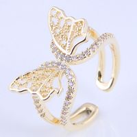 Korean Fashion Copper Butterfly Open Ring main image 3