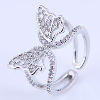 Korean Fashion Copper Butterfly Open Ring sku image 2