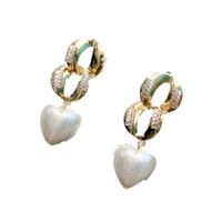 Korean Diamond Zircon Pearl Earrings main image 6