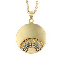 New Fashion Copper Anchor Rainbow Pendant Necklace main image 6