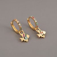 Wholesale Copper Zircon Tropical Fish Earrings main image 1