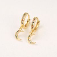 Fashion Zircon Moon Earrings main image 3