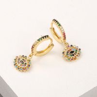 Fashion Copper Zircon Devil's Eye Earrings main image 3