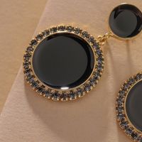 Fashion Retro Black Round Diamond Earrings main image 5