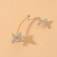 Korean Butterfly Asymmetrical Earrings main image 1
