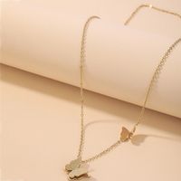 Cute Two Butterfly Titanium Steel Necklace main image 1