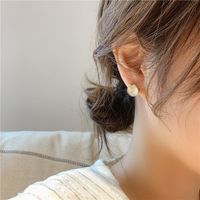 Boucles D&#39;oreilles Coréennes Cœur Coquillage Diamant Complet main image 3