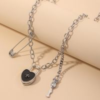 Fashion Hip-hop Lock-shape Necklace main image 1