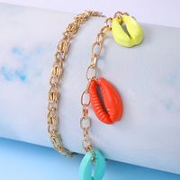Colorful Shell Simple Anklet 2-piece Set main image 1