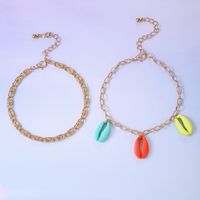 Colorful Shell Simple Anklet 2-piece Set main image 3