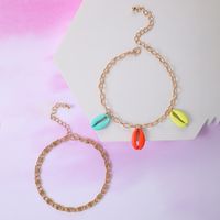 Colorful Shell Simple Anklet 2-piece Set main image 5