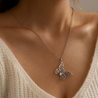 Einfache Butterfly Single Layer Silber Halskette main image 2