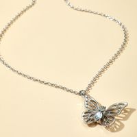 Einfache Butterfly Single Layer Silber Halskette main image 4