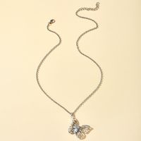 Einfache Butterfly Single Layer Silber Halskette main image 6
